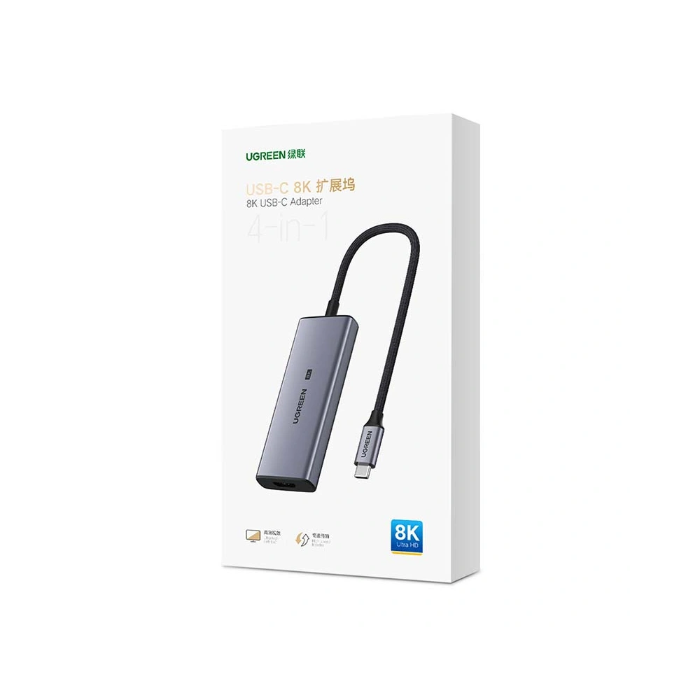 Hurtownia GSM - Adaptér 4w1 UGREEN CM500 Hub USB-C na 3x USB 3.0 + HDMI2.1 8K (šedý) - UGR1213GRY - {ean13} - Hurt