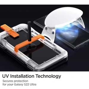 Hurtownia GSM - Tvrzené sklo s UV lepidlem Spigen Glas.TR Platinum Samsung Galaxy S22 Ultra - SPN2164 - {ean13} - Hurt