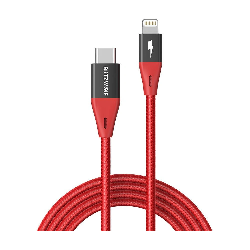 Hurtownia GSM - Kabel USB-C na Lightning BlitzWolf BW-CL3, MFI, 20W, 1.8m (červený) - BLZ455RED - {ean13} - Hurt