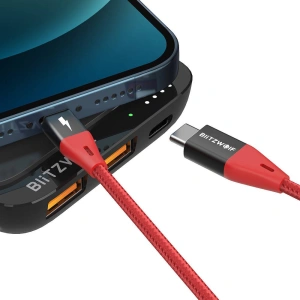 Hurtownia GSM - Kabel USB-C do Lightning BlitzWolf BW-CL3, MFI, 20W, 1.8m (czerwony) - BLZ455RED - {ean13} - Hurt