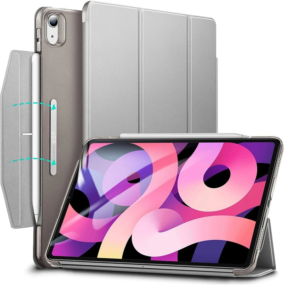 Hurtownia GSM - Etui ESR Ascend Trifold Apple iPad Air 10.9 2020/2022 (4. i 5. generacji) / iPad Air 11 2024 (6. generacji) Silver Grey - ESR473SLVGRY - {ean13} - Hurt