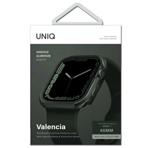 Etui UNIQ Valencia Apple Watch 4/5/6/7/SE 44/45mm zielony/green