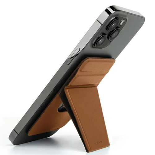 Magnetyczna podstawka i kieszeń na karty UNIQ Lyft brązowy/brown