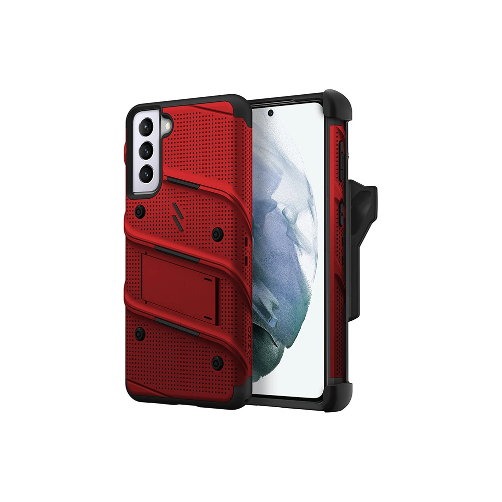 Hurtownia GSM - Etui ZIZO BOLT Series Samsung Galaxy S21 FE + sklo (červené) - ZIZ105RED - {ean13} - Hurt