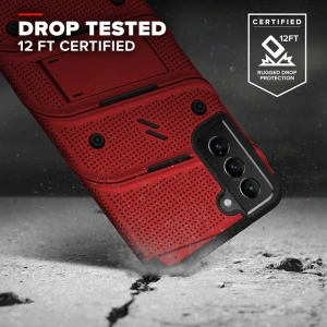 Hurtownia GSM - Etui ZIZO BOLT Series Samsung Galaxy S21 FE + sklo (červené) - ZIZ105RED - {ean13} - Hurt