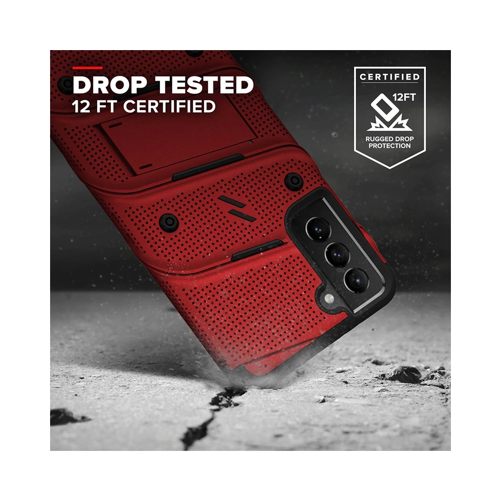 Hurtownia GSM - Etui ZIZO BOLT Series Samsung Galaxy S21 FE + sklo (červené) - ZIZ105RED - {ean13} - Hurt