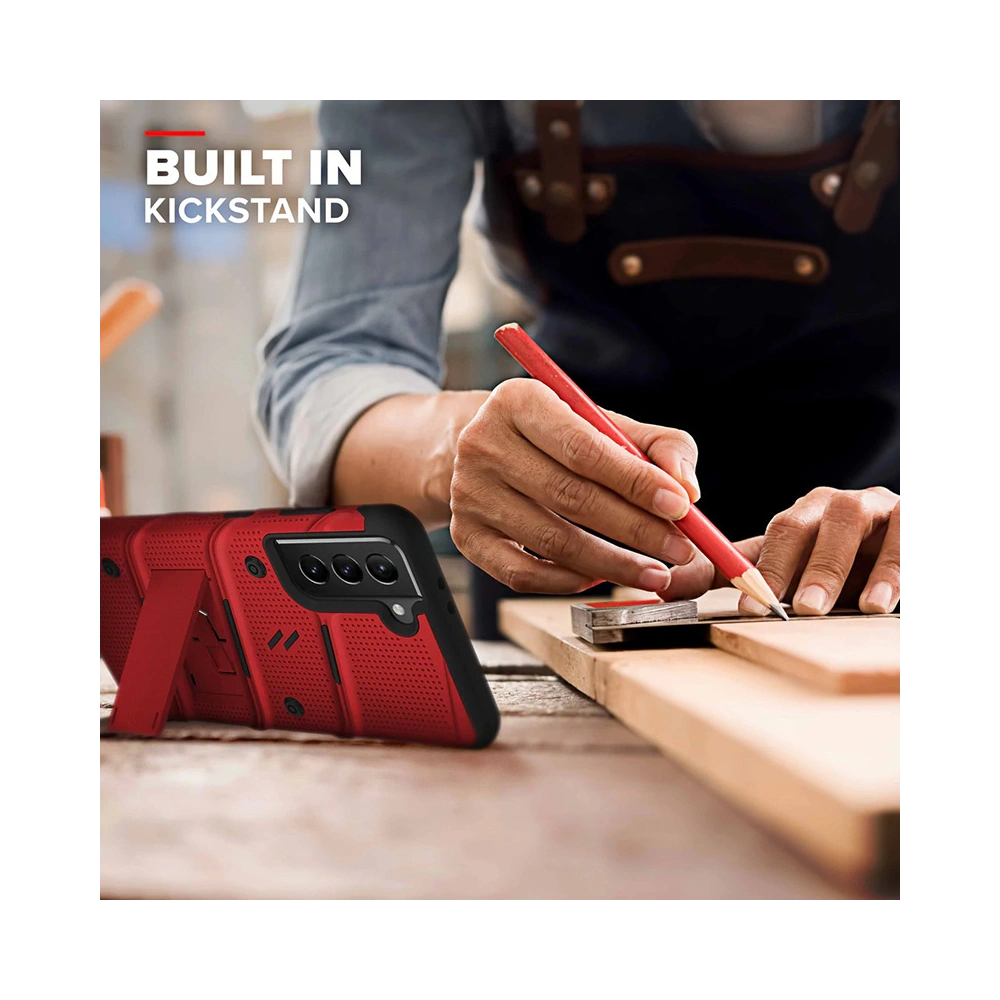 Hurtownia GSM - Etui ZIZO BOLT Series Samsung Galaxy S21 FE + sklo (červené) - ZIZ105RED - {ean13} - Hurt