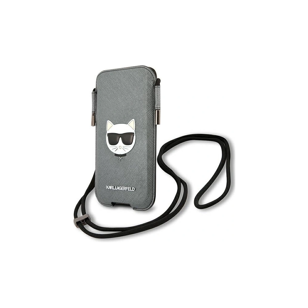 Hurtownia GSM - Torebka Karl Lagerfeld KLHCP12LOPHCHG 6,7 palce šedá/grey hardcase Saffiano Ikonik Choupette Head - KLD870GRY - {ean13} - Hurt