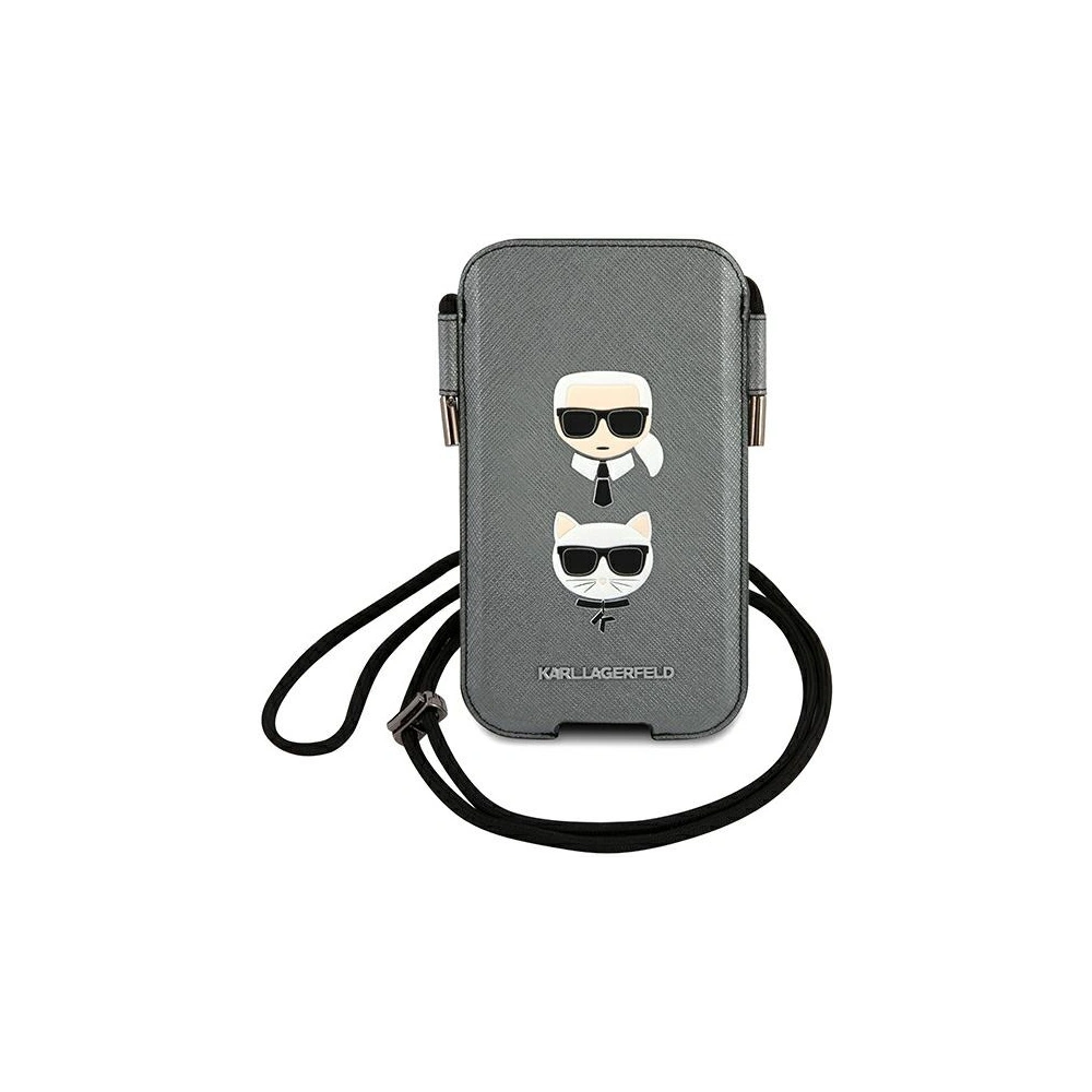 Wholesale Karl Lagerfeld KLHCP12LOPHKCG 6.7 inch grey hardcase Saffiano Ikonik Karl&Choupette Head - KLD872GRY - {ean13} - Hurt