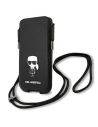 Torebka Karl Lagerfeld KLHCP12LOPHKMK 6,7 cali czarny/black hardcase Saffiano Ikonik