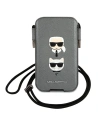Karl Lagerfeld KLHCP12MOPHKCG 6.1 inch grey hardcase Saffiano Ikonik Karl&Choupette Head