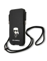 Torebka Karl Lagerfeld KLHCP12MOPHKMK 6,1 palce černý/black hardcase Saffiano Ikonik Karl`s