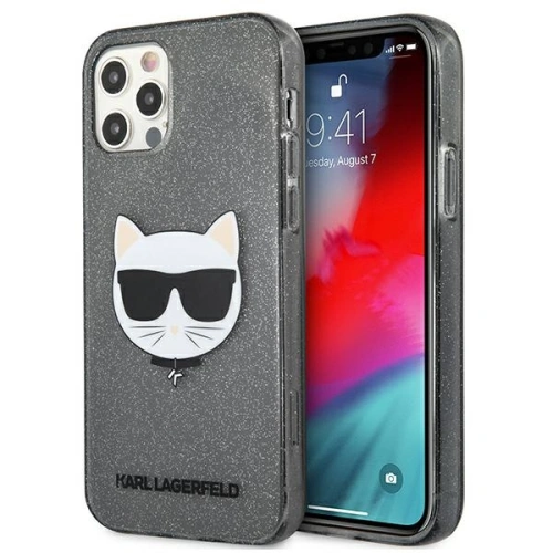 Etui Karl Lagerfeld KLHCP12LCHTUGLB Apple iPhone 12 Pro Max czarny/black hardcase Glitter Choupette
