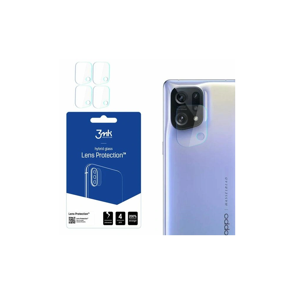 Hurtownia GSM - Szkło hybrydowe na obiektyw aparatu 3MK Lens Protection Oppo Find X5 [4 PACK] - 3MK2847 - {ean13} - Hurt