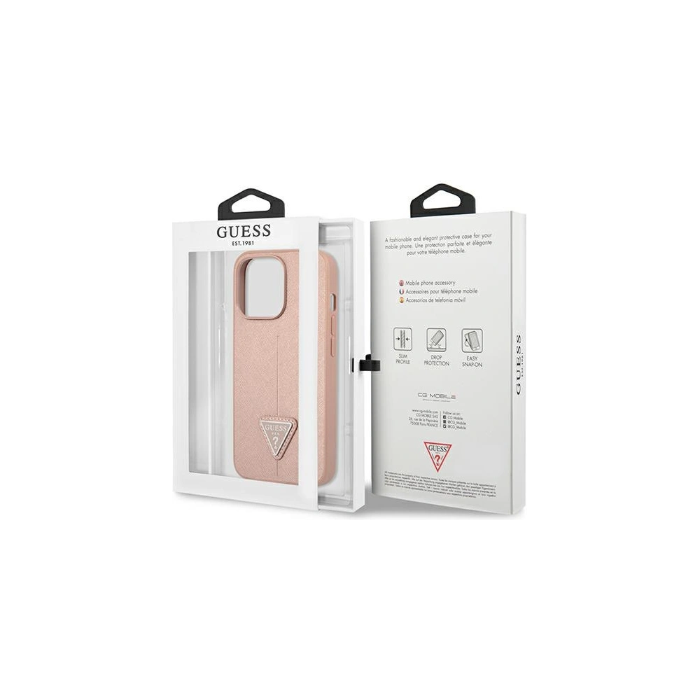 Hurtownia GSM - Etui Guess GUHCP13LPSATLP Apple iPhone 13 Pro růžový/pink hardcase Saffiano Triangle Logo - GUE1648PNK - {ean13} - Hurt