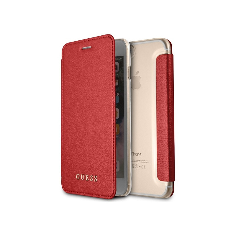 Etui Guess GUFLBKP7LIGLTRE Apple iPhone 8/7 Plus red/czerwony book Iridescent