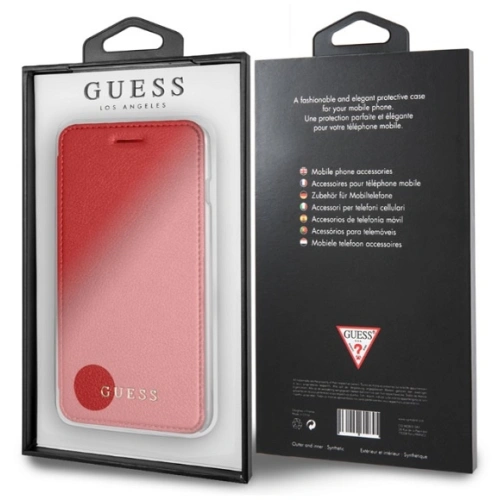 Etui Guess GUFLBKP7LIGLTRE Apple iPhone 8/7 Plus red/czerwony book Iridescent