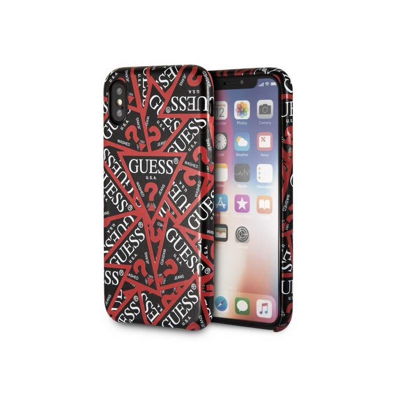 Hurtownia Guess - 3700740433003 - GUE1652BLK - Etui Guess GUHCPXPMPTBK Apple iPhone XS/X black/czarny hardcase Triangle All over - B2B homescreen
