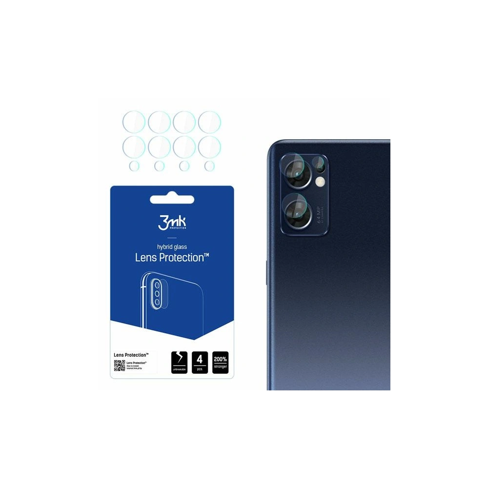 Hurtownia GSM - Szkło hybrydowe na obiektyw aparatu 3MK Lens Protection Oppo Find X5 Lite [4 PACK] - 3MK2873 - {ean13} - Hurt