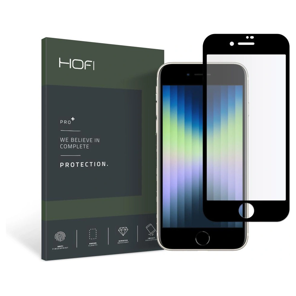 Hurtownia GSM - Tvrzené sklo Hofi Glass Pro+ Apple iPhone SE 2022/SE 2020/8/7 černé - HOFI203 - {ean13} - Hurt