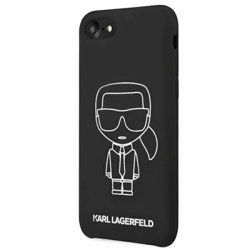 Etui Karl Lagerfeld KLHCI8SILFLWBK Apple iPhone SE 2022/SE 2020/8/7 hardcase czarny/black Silicone Iconic White