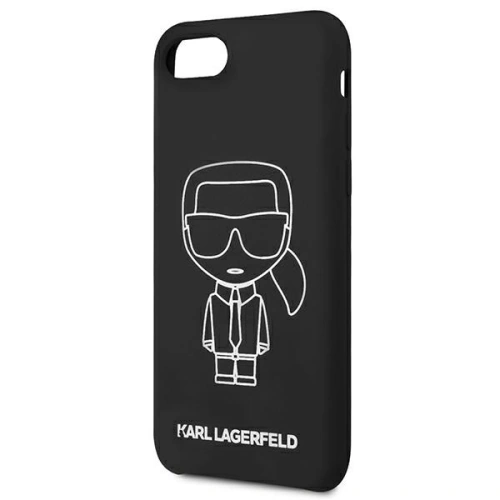 Etui Karl Lagerfeld KLHCI8SILFLWBK Apple iPhone SE 2022/SE 2020/8/7 hardcase czarny/black Silicone Iconic White