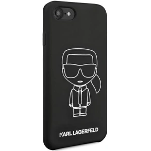 Hurtownia GSM - Case Karl Lagerfeld KLHCI8SILFLWBK Apple iPhone SE 2022/SE 2020/8/7 Hardcase schwarz/black Silicone Iconic White - KLD879BLK - {ean13} - Hurt
