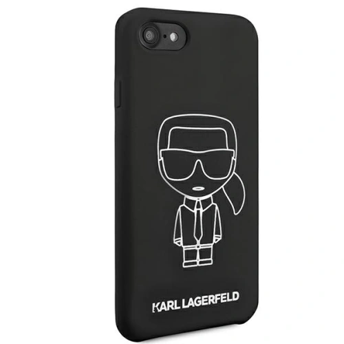 Etui Karl Lagerfeld KLHCI8SILFLWBK Apple iPhone SE 2022/SE 2020/8/7 hardcase czarny/black Silicone Iconic White
