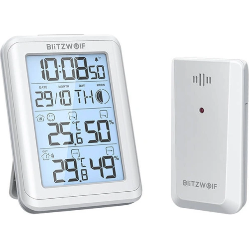 Stacja pogody Blitzwolf BW-TM01 bezprzewodowa (biała)