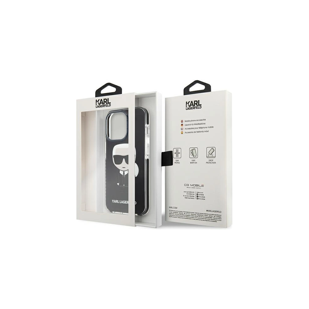 Wholesale Karl Lagerfeld KLHCP13LTPEIKK Apple iPhone 13 Pro hardcase black Iconik Karl - KLD881BLK - {ean13} - Hurt