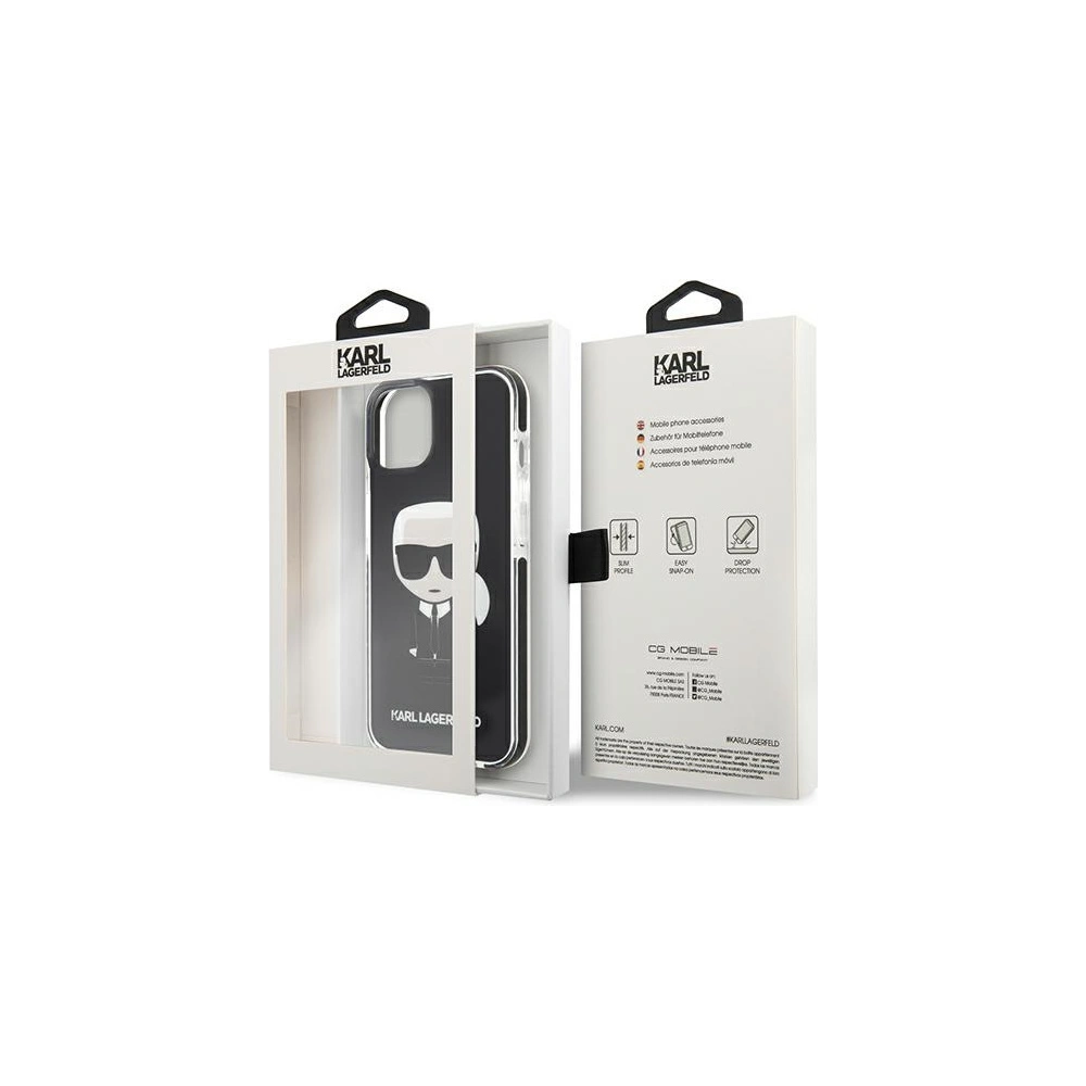 Wholesale Karl Lagerfeld KLHCP13STPEIKK Apple iPhone 13 mini hardcase black Iconik Karl - KLD883BLK - {ean13} - Hurt