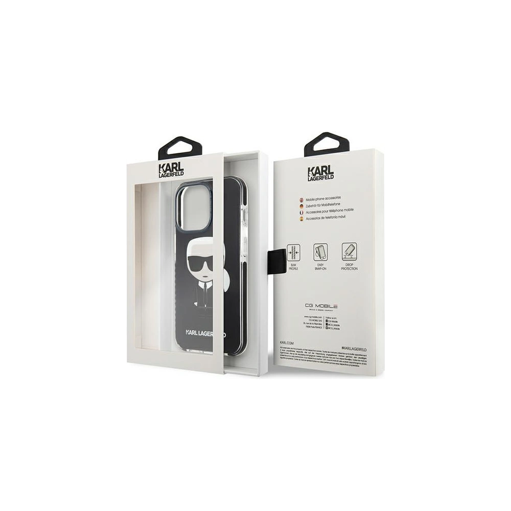 Wholesale Karl Lagerfeld KLHCP13XTPEIKK Apple iPhone 13 Pro Max hardcase black Iconik Karl - KLD884BLK - {ean13} - Hurt