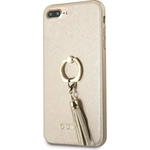 Hurtownia GSM - Case Guess GUHCI8LRSSABE Apple iPhone 8/7 Plus beige hartes Saffiano-Gehäuse mit Ringständer - GUE1654BEI - {ean13} - Hurt
