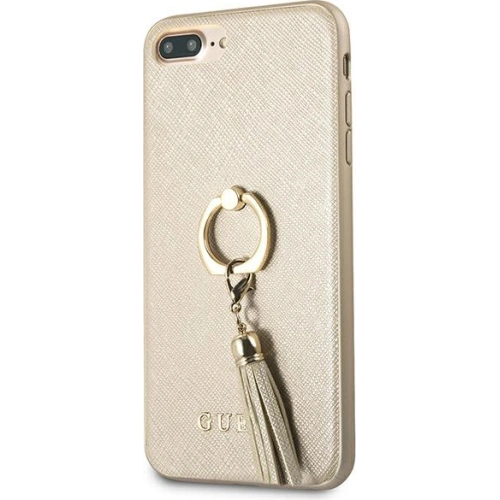 Etui Guess GUHCI8LRSSABE Apple iPhone 8/7 Plus beige/beżowy hard case Saffiano with ring stand