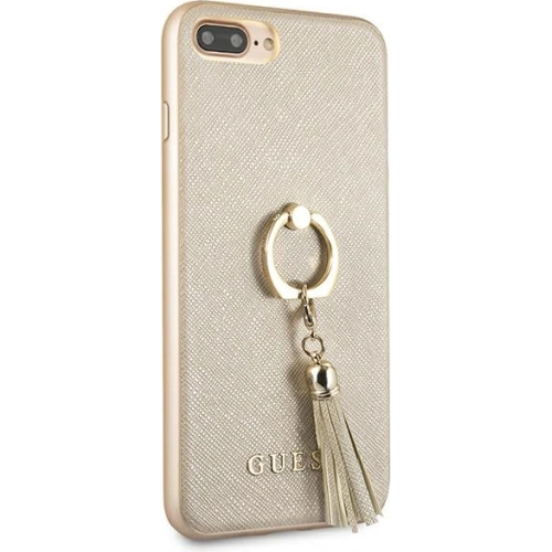 Etui Guess GUHCI8LRSSABE Apple iPhone 8/7 Plus beige/beżowy hard case Saffiano with ring stand