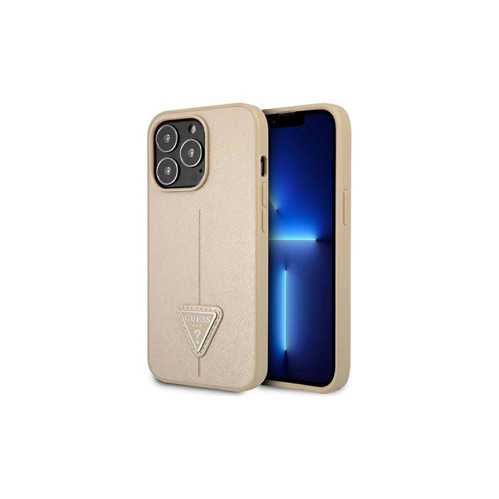 Hurtownia GSM - Etui Guess GUHCP13LPSATLE Apple iPhone 13 Pro beżowy/beige hardcase Saffiano Triangle Logo - GUE1655BEI - {ean13} - Hurt