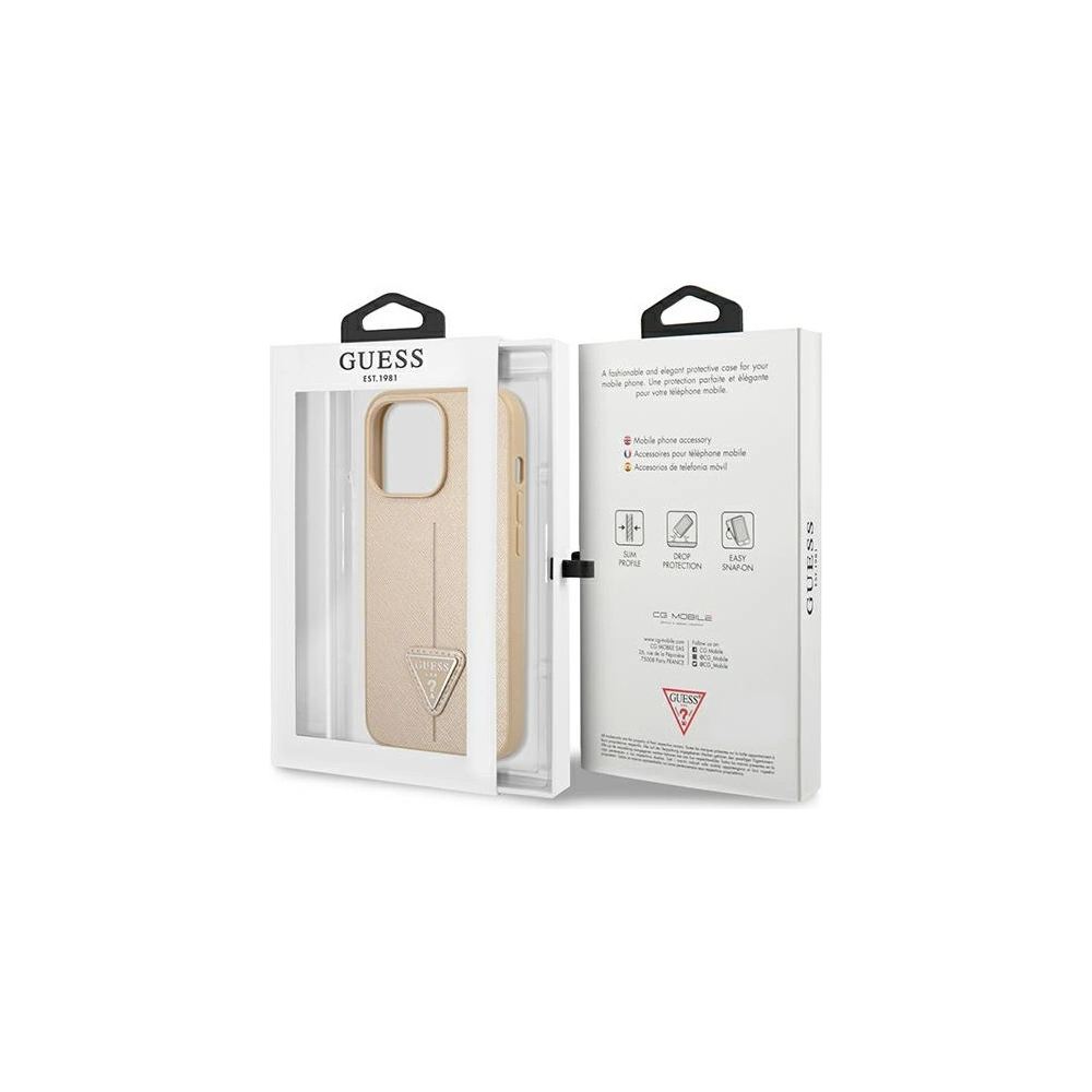 Hurtownia GSM - Etui Guess GUHCP13LPSATLE Apple iPhone 13 Pro beżowy/beige hardcase Saffiano Triangle Logo - GUE1655BEI - {ean13} - Hurt