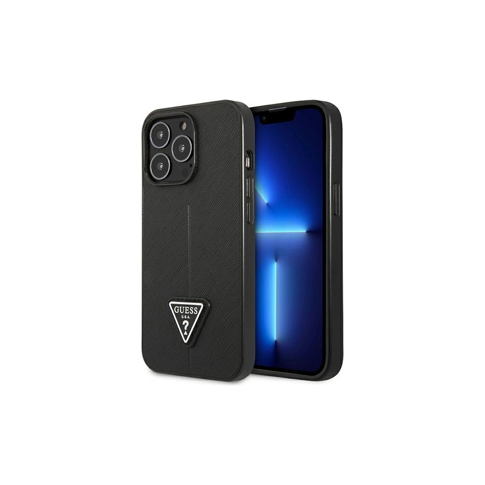 Hurtownia GSM - Etui Guess GUHCP13LPSATLK Apple iPhone 13 Pro czarny/black hardcase Saffiano Triangle Logo - GUE1656BLK - {ean13} - Hurt