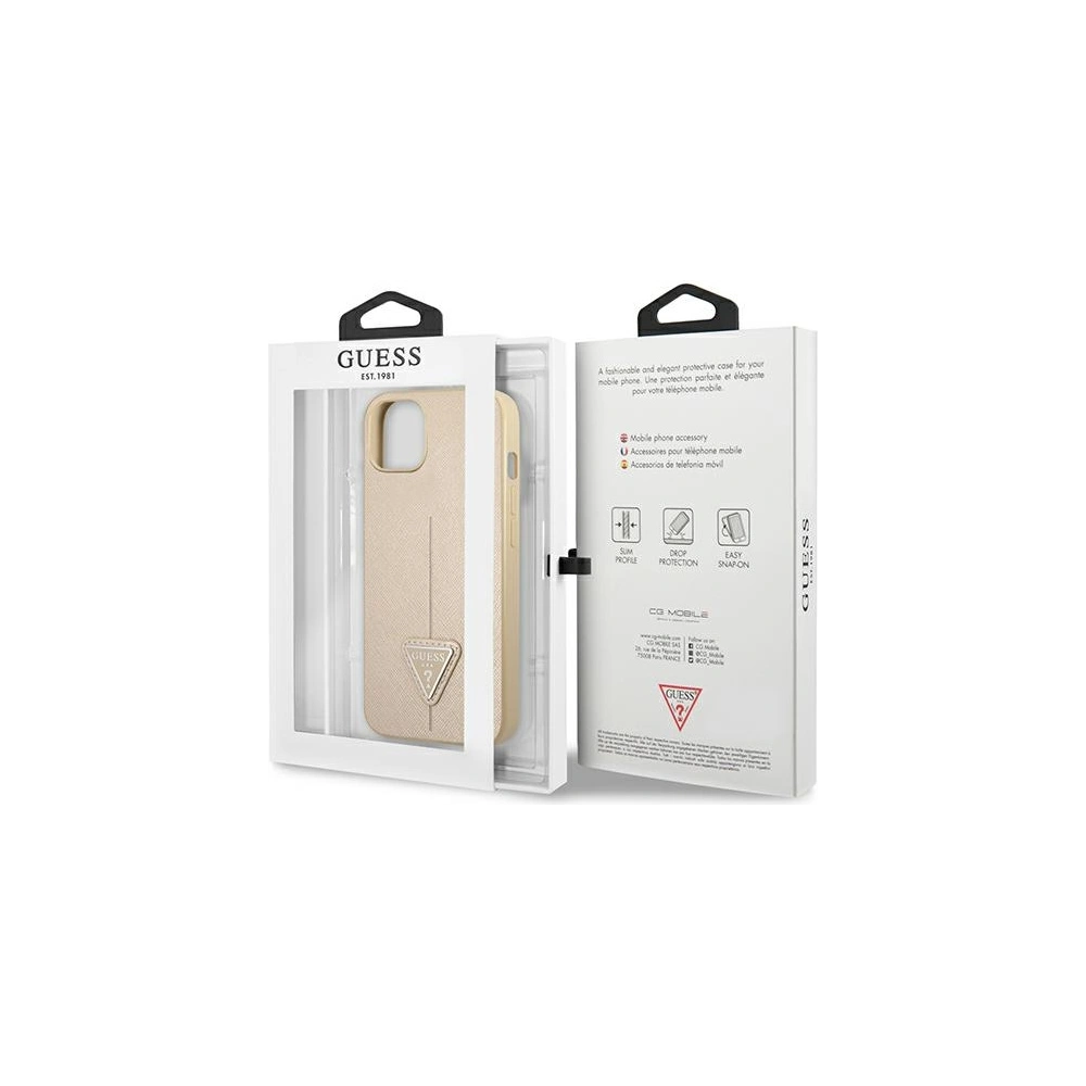 Hurtownia GSM - Case Guess GUHCP13MPSATLE Apple iPhone 13 beige hartschale Saffiano Triangle Logo - GUE1657BEI - {ean13} - Hurt