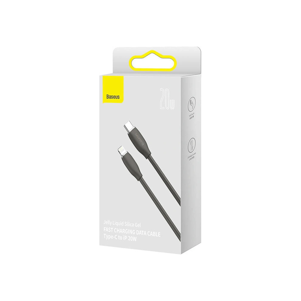 Hurtownia GSM - Kabel USB-C do Lightning Baseus Jelly, 20W, 1,2m (černý) - BSU3128BLK - {ean13} - Hurt