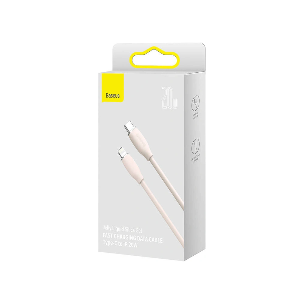 Hurtownia GSM - Kabel USB-C do Lightning Baseus Jelly, 20W, 1,2m (różowy) - BSU3136PNK - {ean13} - Hurt