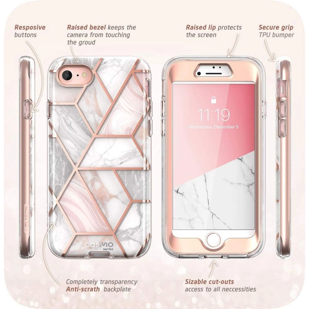 Hurtownia GSM - Etui Supcase Cosmo Apple iPhone SE 2022/SE 2020/8/7 Mramor - SPC259MRB - {ean13} - Hurt