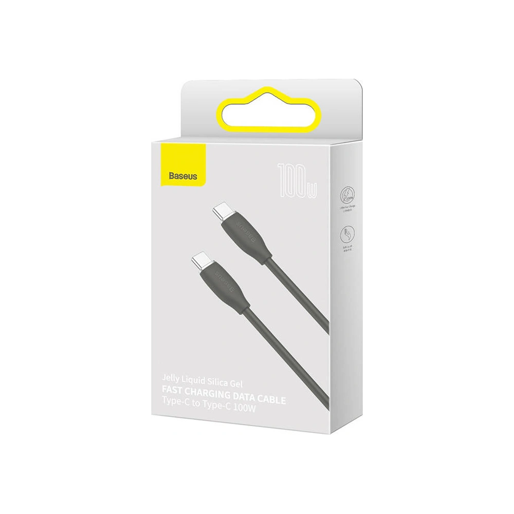 Hurtownia GSM - Kabel USB-C do USB-C Baseus Jelly, 100W, 1,2m (černý) - BSU3145BLK - {ean13} - Hurt