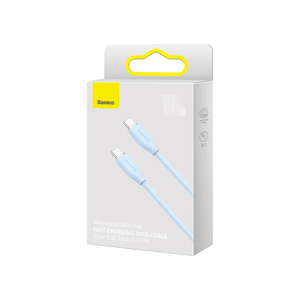 Hurtownia GSM - Kabel USB-C do USB-C Baseus Jelly, 100W, 1,2m (modrý) - BSU3146BLU - {ean13} - Hurt