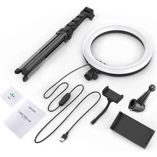 Selfie stick / statyw BlitzWolf BW-STB2 z lampą pierścieniową LED