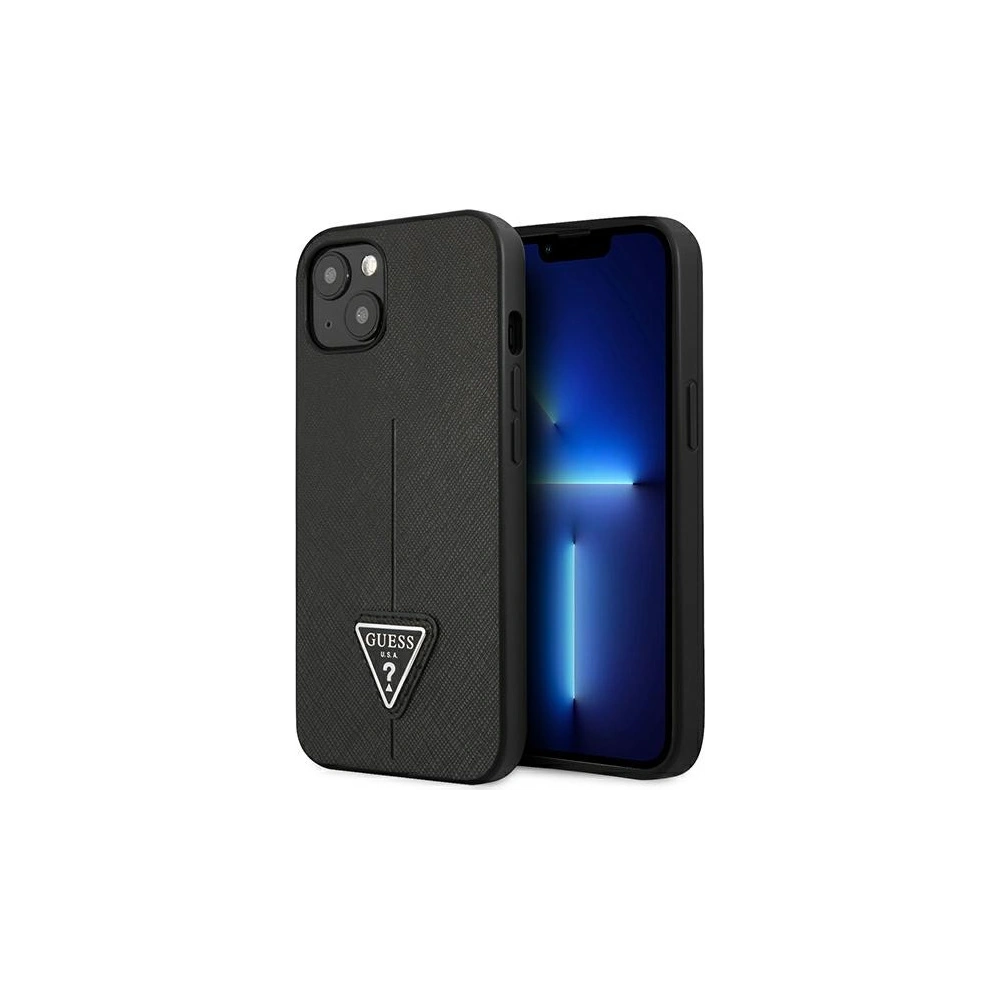 Wholesale Guess GUHCP13MPSATLK Apple iPhone 13 black hardcase Saffiano Triangle Logo - GUE1658BLK - {ean13} - Hurt