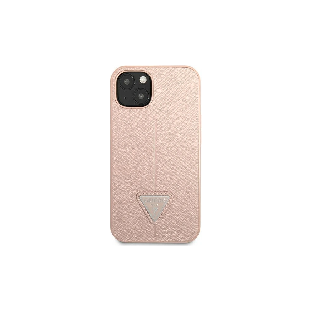 Wholesale Guess GUHCP13MPSATLP Apple iPhone 13 pink hardcase Saffiano Triangle Logo - GUE1659PNK - {ean13} - Hurt