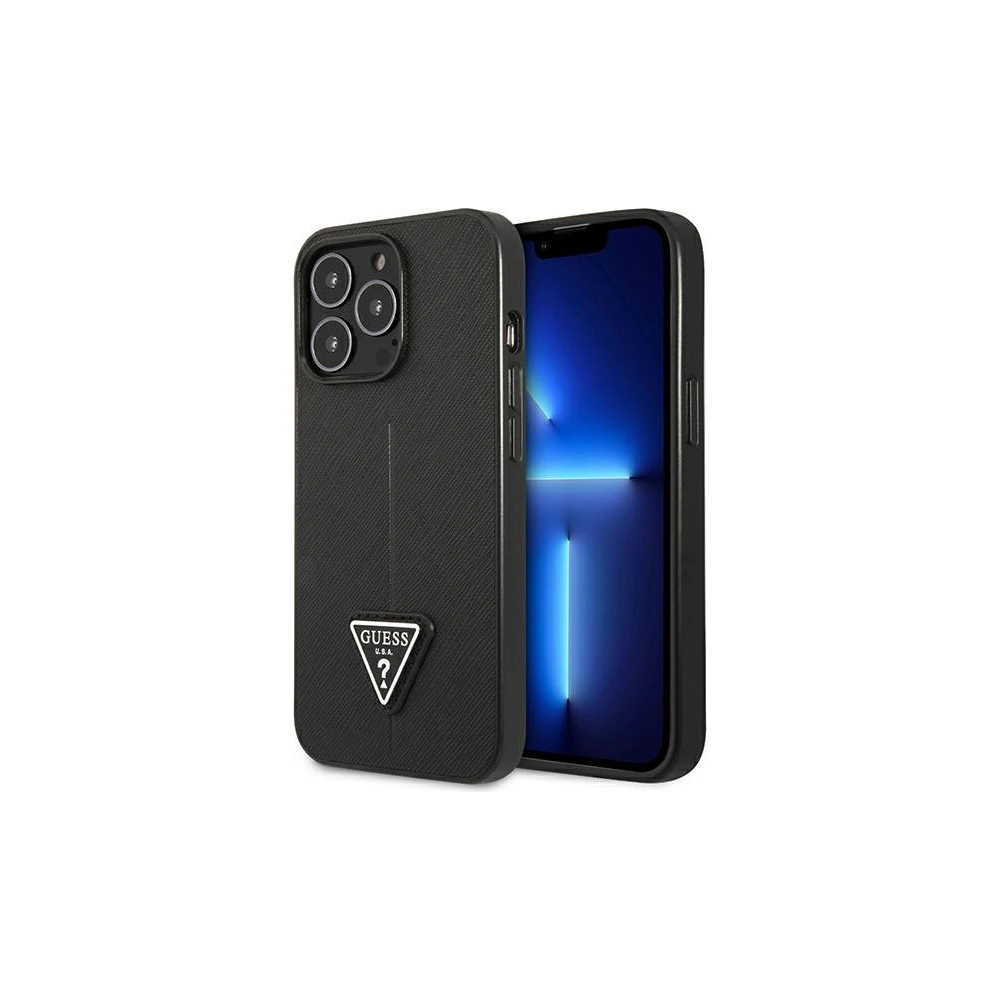 Wholesale Guess GUHCP13XPSATLK Apple iPhone 13 Pro Max black hardcase Saffiano Triangle Logo - GUE1661BLK - {ean13} - Hurt