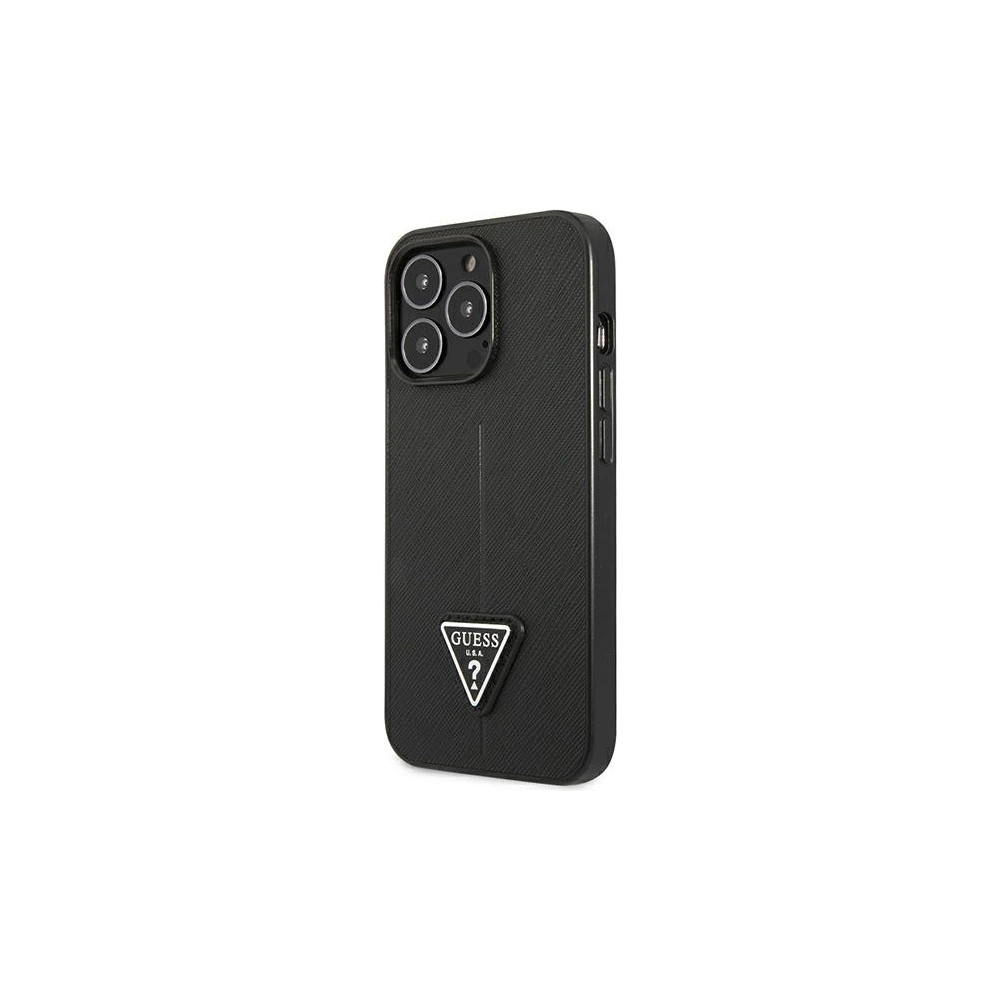 Wholesale Guess GUHCP13XPSATLK Apple iPhone 13 Pro Max black hardcase Saffiano Triangle Logo - GUE1661BLK - {ean13} - Hurt