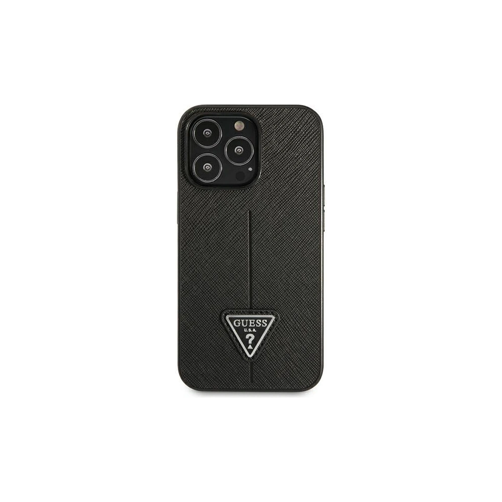 Wholesale Guess GUHCP13XPSATLK Apple iPhone 13 Pro Max black hardcase Saffiano Triangle Logo - GUE1661BLK - {ean13} - Hurt